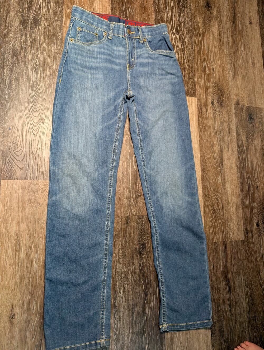 Levi's 514 Straight Leg Boys Jeans Size 14 Regular W27 L29 Medium Wash Ajustable